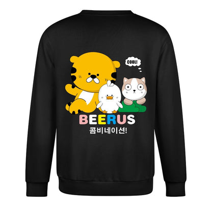 Long-sleeved crew neck sweatshirt100% Cotton Sleek Long Sleeve