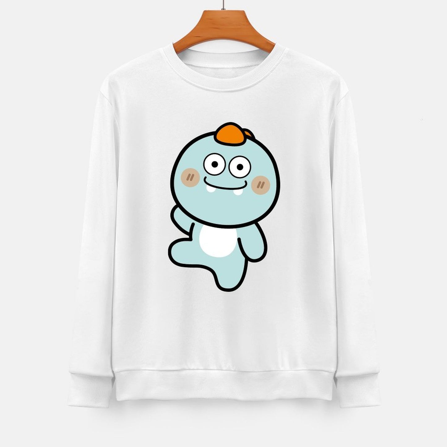 Front Patterned Long Sleeve TopRegular Smooth Feel