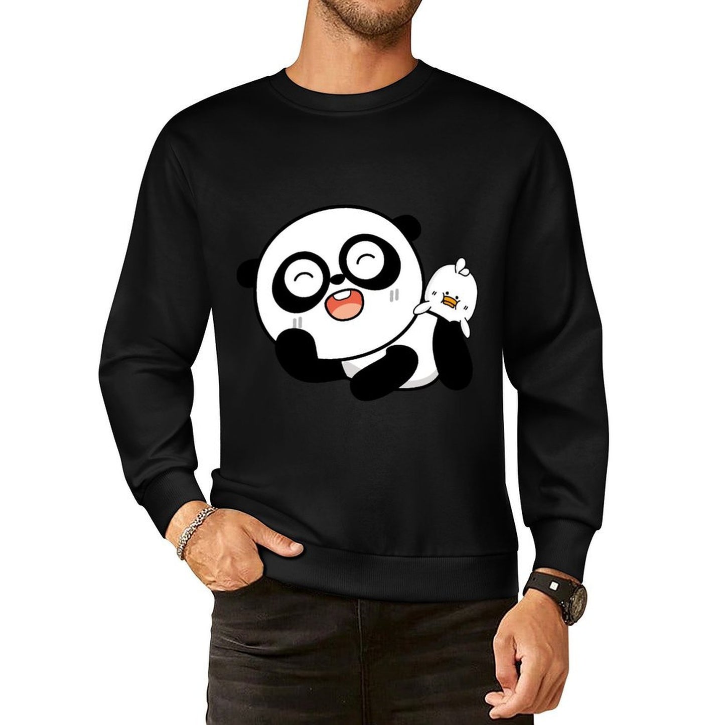 Front Patterned Long Sleeve TopLifestyle EssentialFit