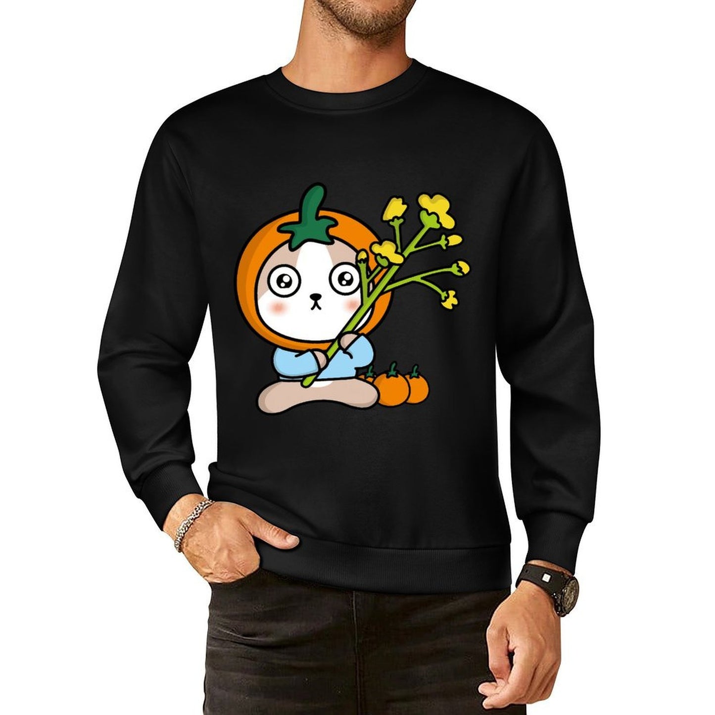 Front Patterned Long Sleeve TopRecycled On-Demand