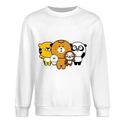 Front Patterned Long Sleeve TopMidweight Smooth Feel