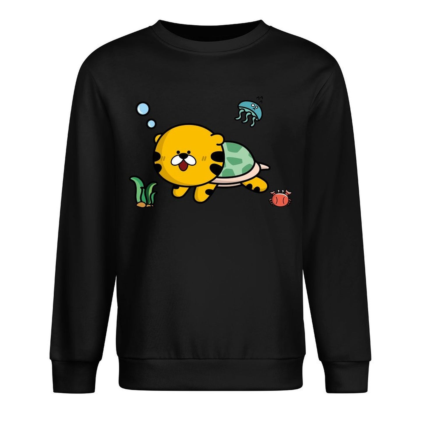 Front Patterned Long Sleeve TopCrisp Print Simple