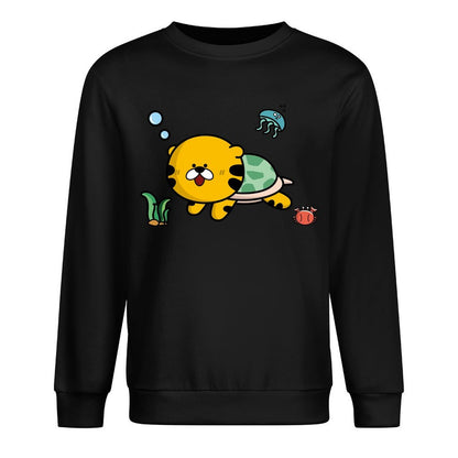 Front Patterned Long Sleeve TopCrisp Print Simple