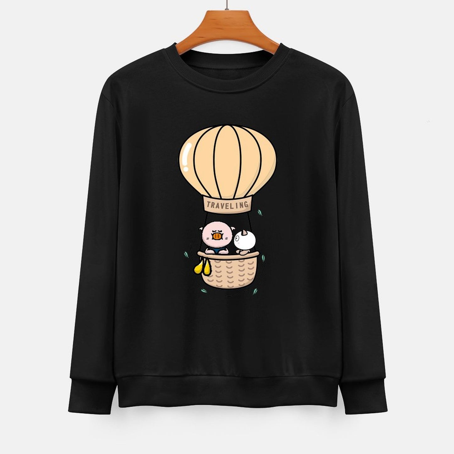 Front Patterned Long Sleeve Top100% Cotton Slim Fit