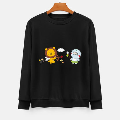 Front Patterned Long Sleeve TopMidweight Simple