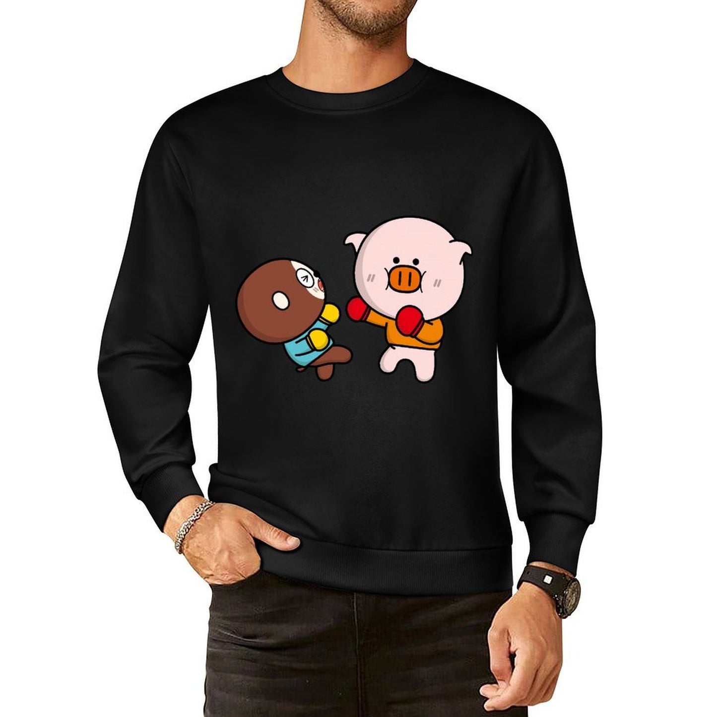 Front Patterned Long Sleeve TopStudio Print-Ready