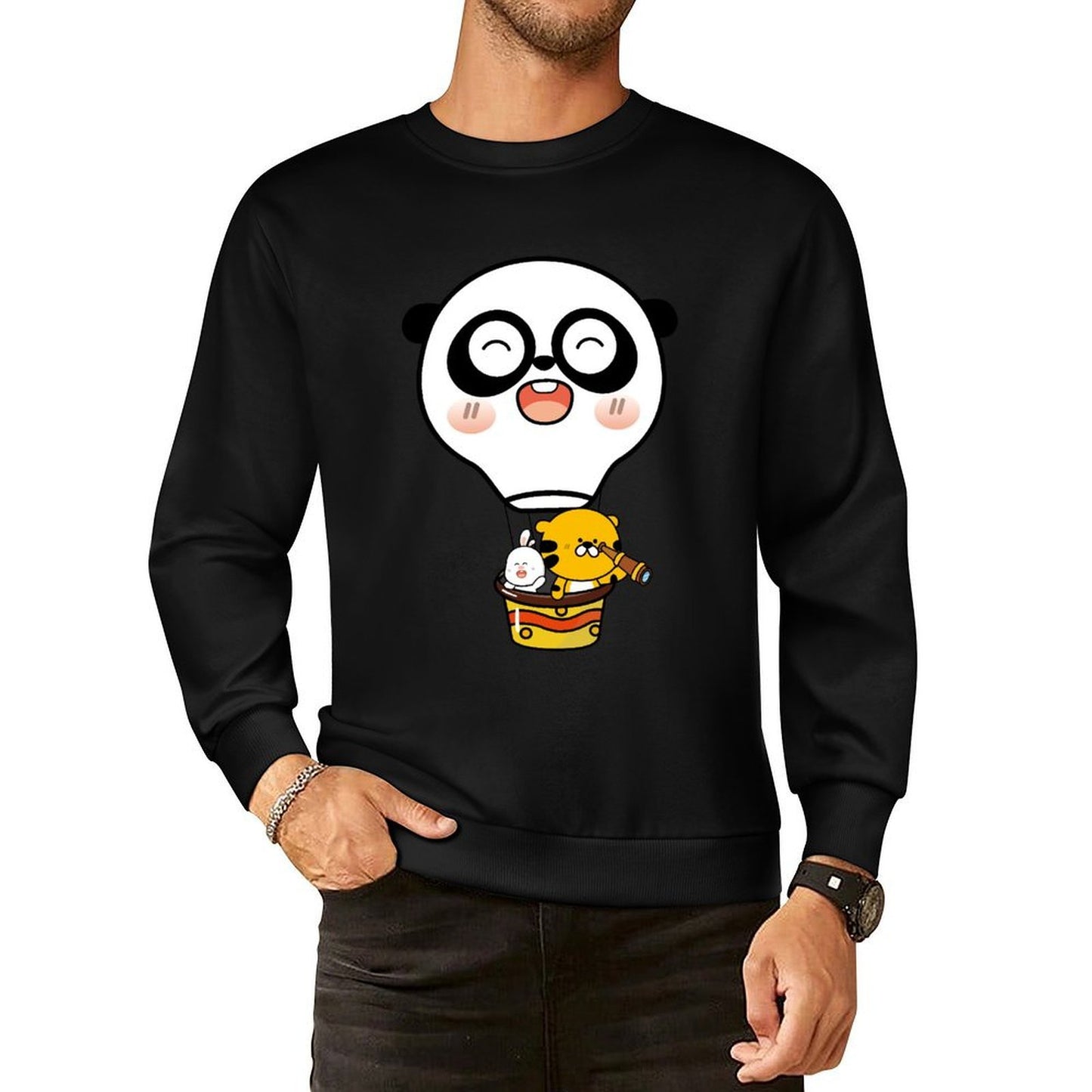 Front Patterned Long Sleeve TopChill Basic