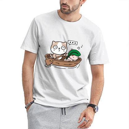 Double-Stitched Breathable Front Graphic T-shirt