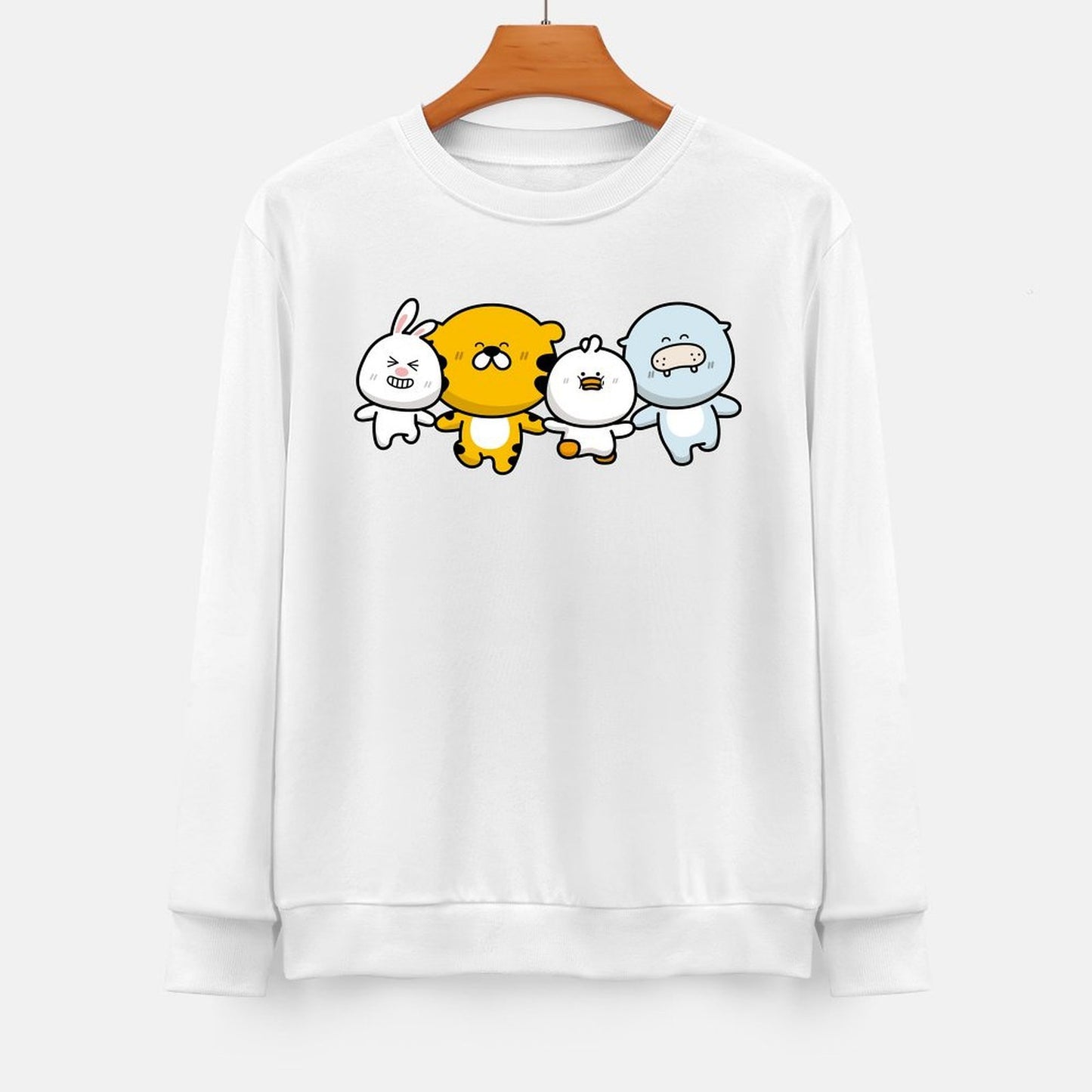 Front Patterned Long Sleeve TopCrewneck Minimalist