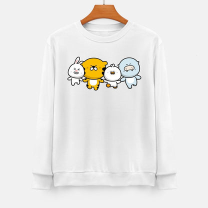 Front Patterned Long Sleeve TopCrewneck Minimalist