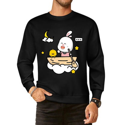 Front Patterned Long Sleeve TopFresh Smooth Feel