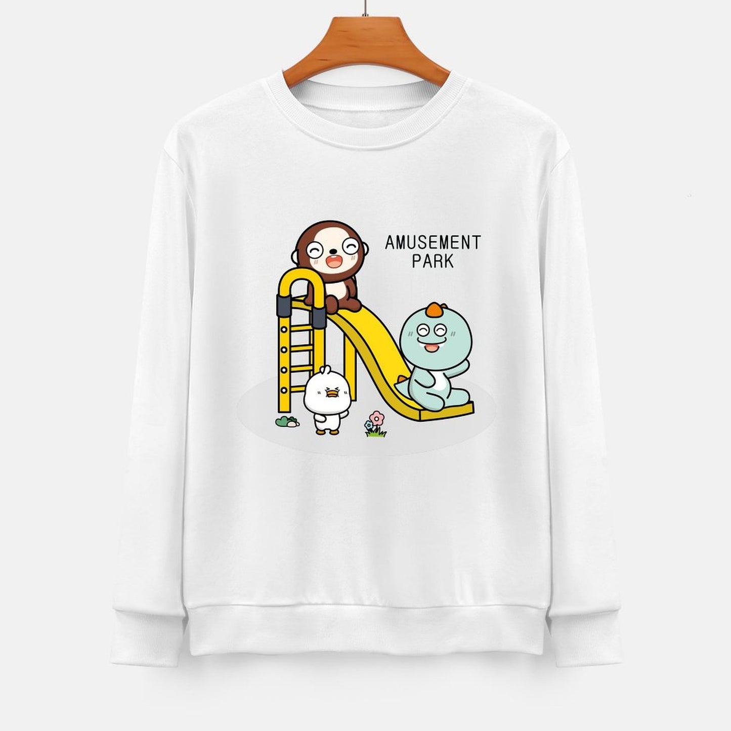 Front Patterned Long Sleeve TopWrinkle-Free Crisp Print