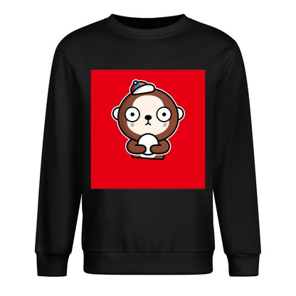 Front Patterned Long Sleeve TopSoftLine Crew Neck