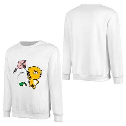 Front Patterned Long Sleeve TopPlain Vibrant Colors