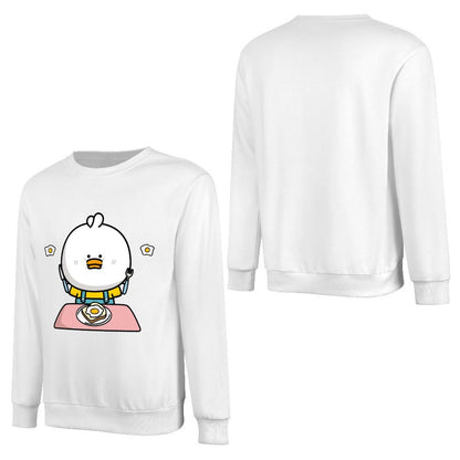 Front Patterned Long Sleeve TopSolid Double-Stitched