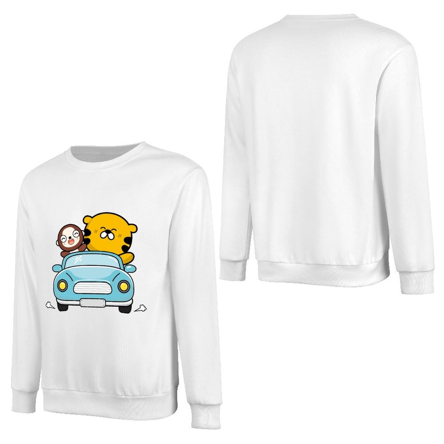 Front Patterned Long Sleeve TopStreet Oversized