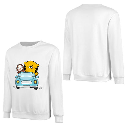 Front Patterned Long Sleeve TopStreet Oversized