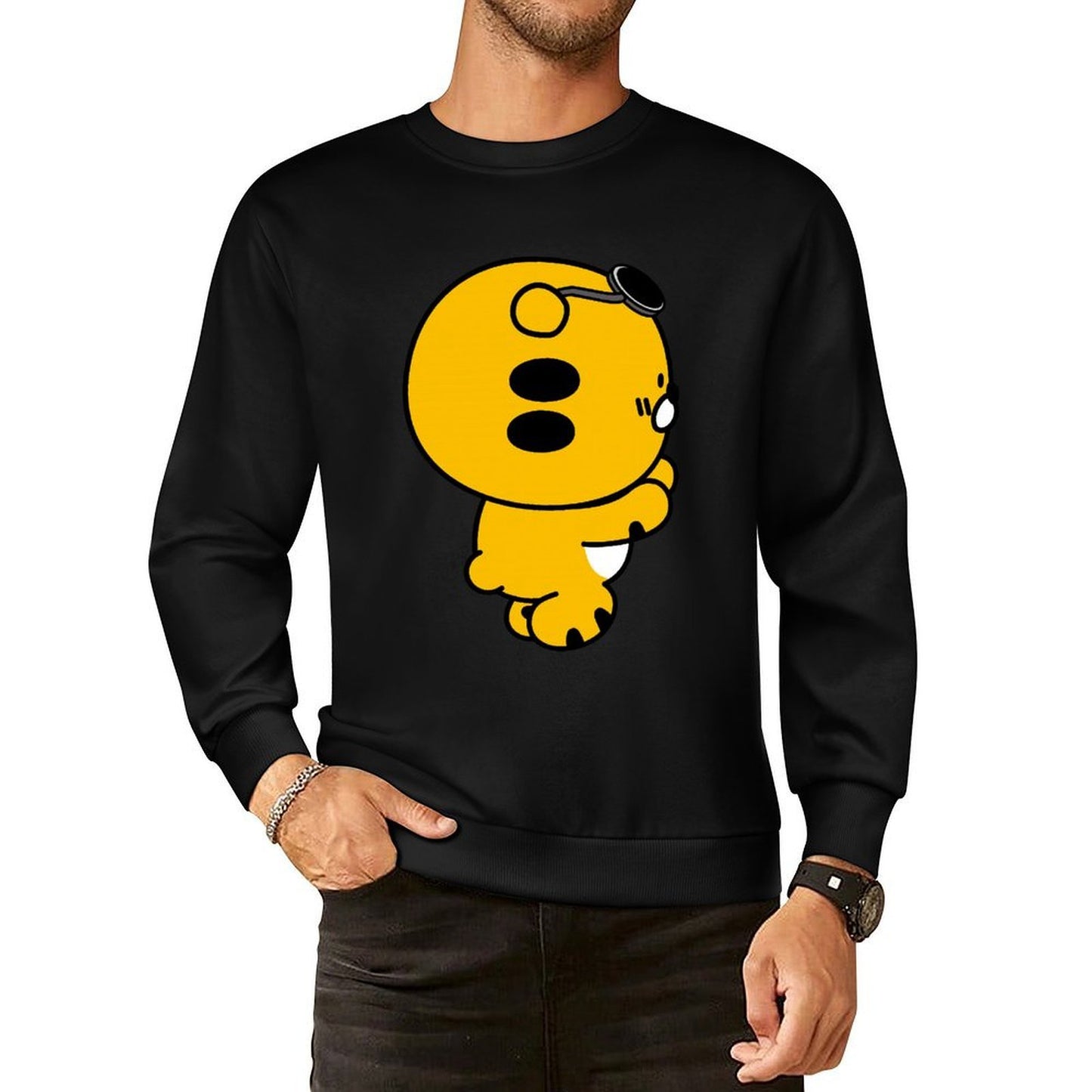 Front Patterned Long Sleeve TopActiveStyle Crisp Print