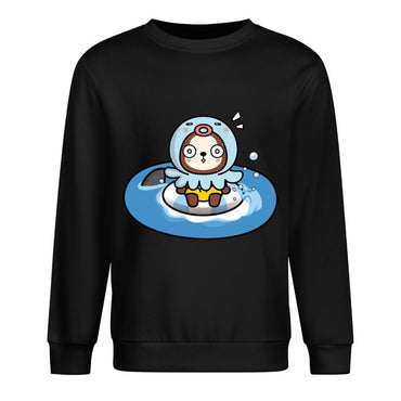 Front Patterned Long Sleeve TopSmooth Crewneck