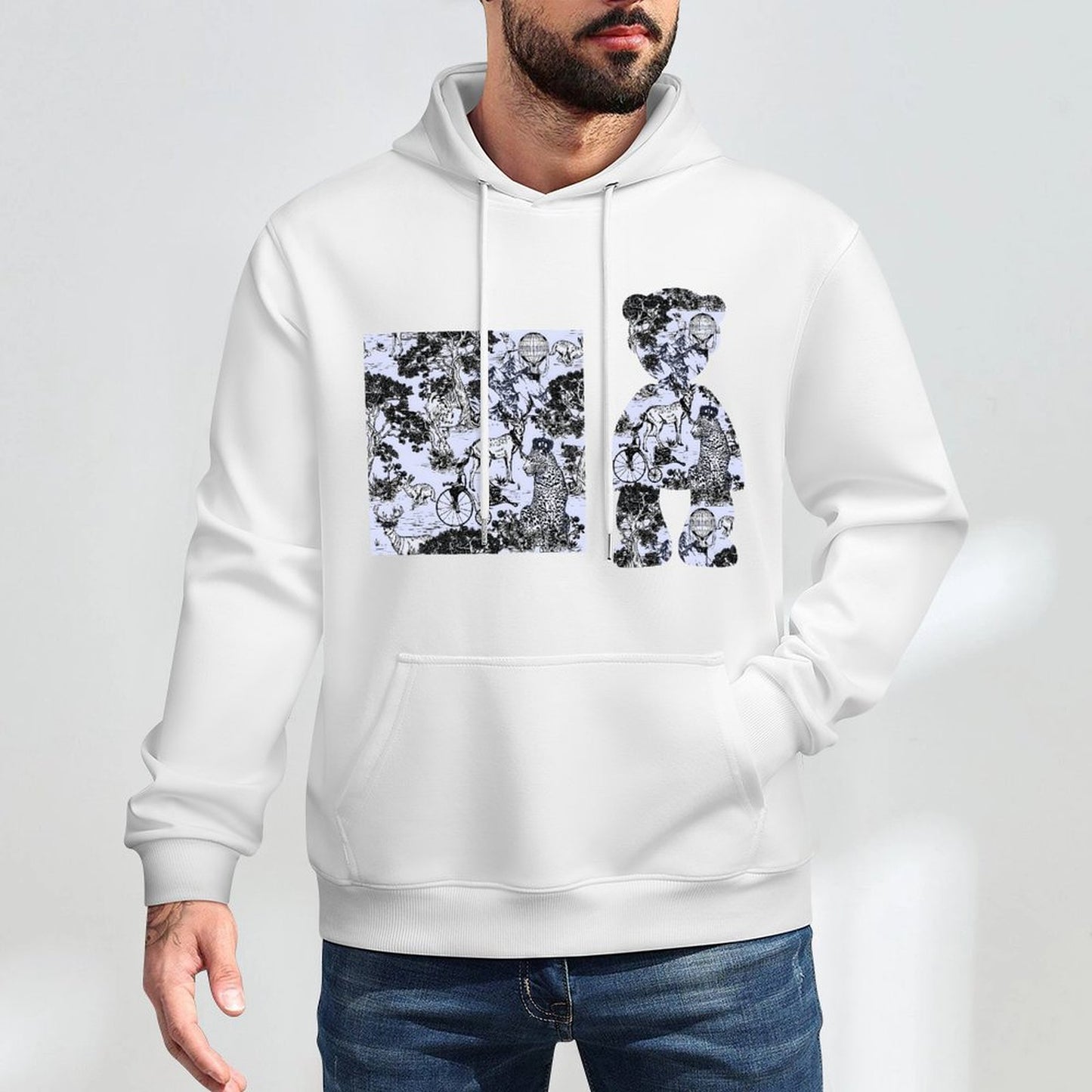 Hoodie Front PatternStreetStyle Pocket Tee