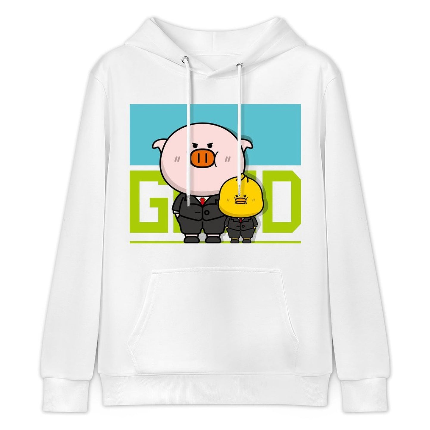 Natural Basic Front Graphic Hoodies