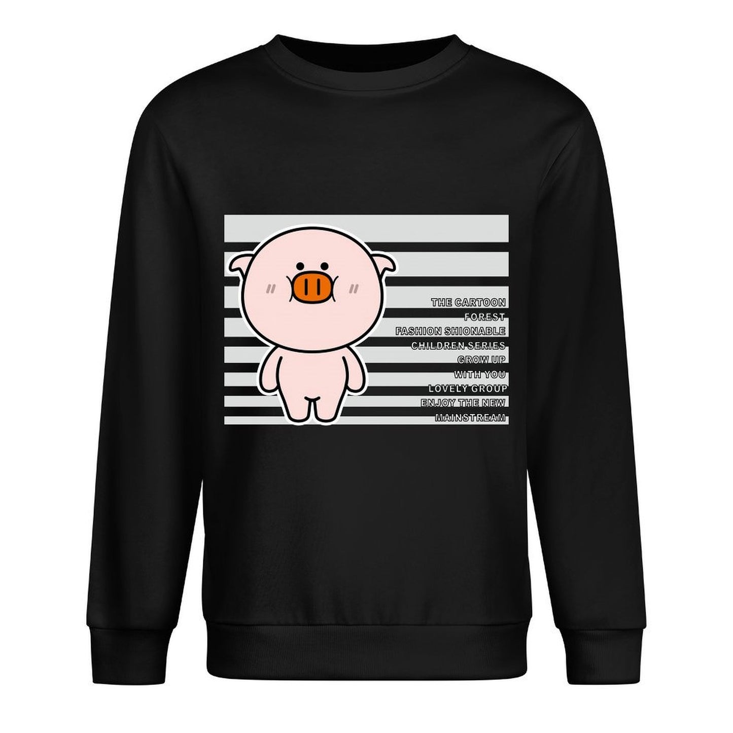 Front Patterned Long Sleeve TopFitted Oversized