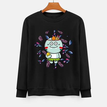 Front Patterned Long Sleeve TopBasicSeries Solid