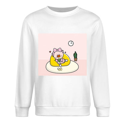 Front Patterned Long Sleeve TopPrinted Crew Neck