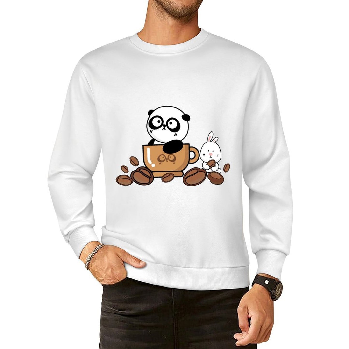 Front Patterned Long Sleeve TopOutdoor LooseFit
