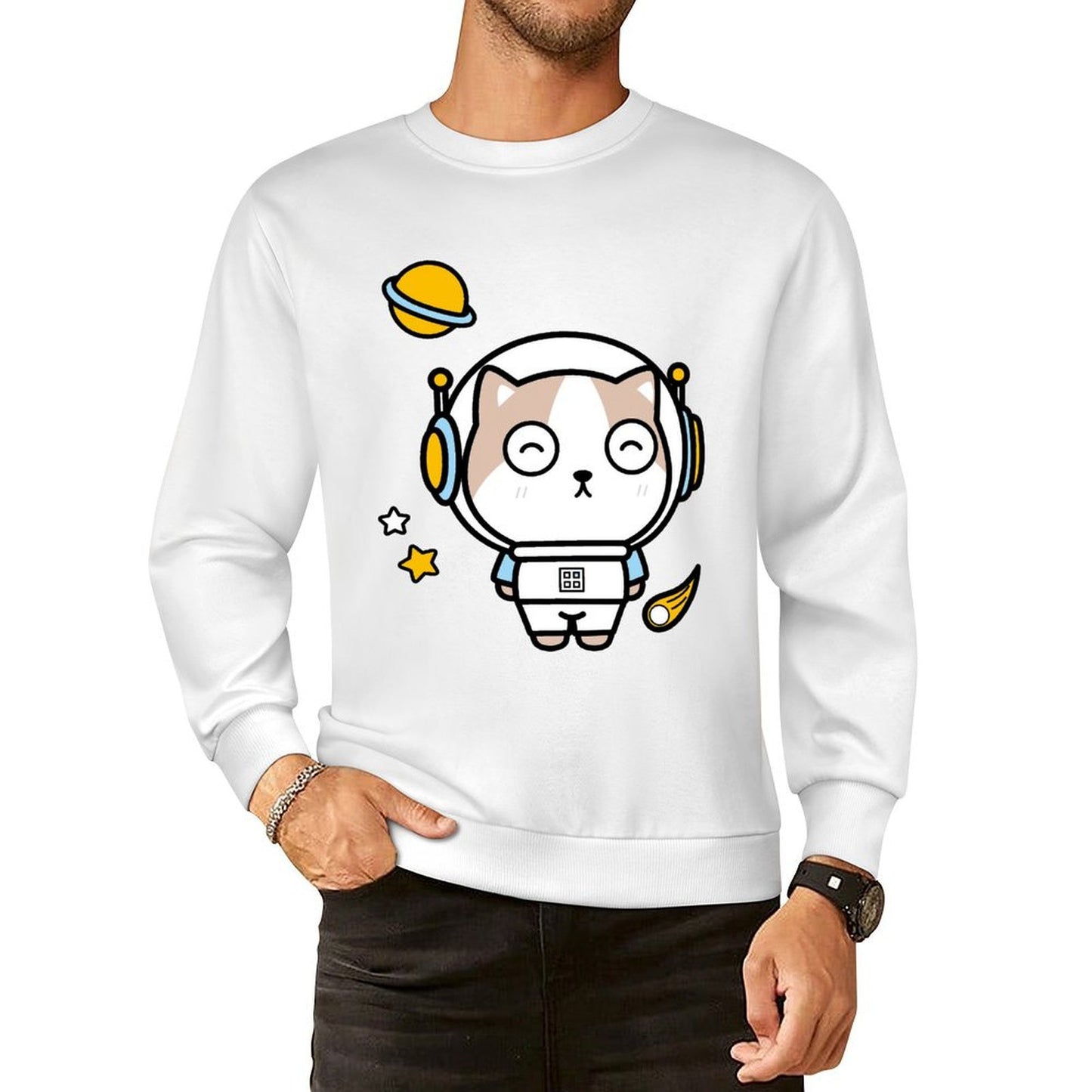 Front Patterned Long Sleeve TopTear-Resistant Eco-Conscious