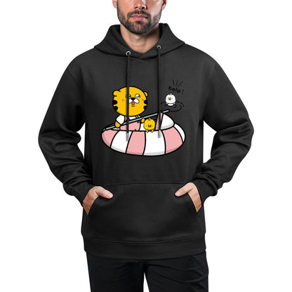 Solid Double-Stitched Front Graphic Hoodies