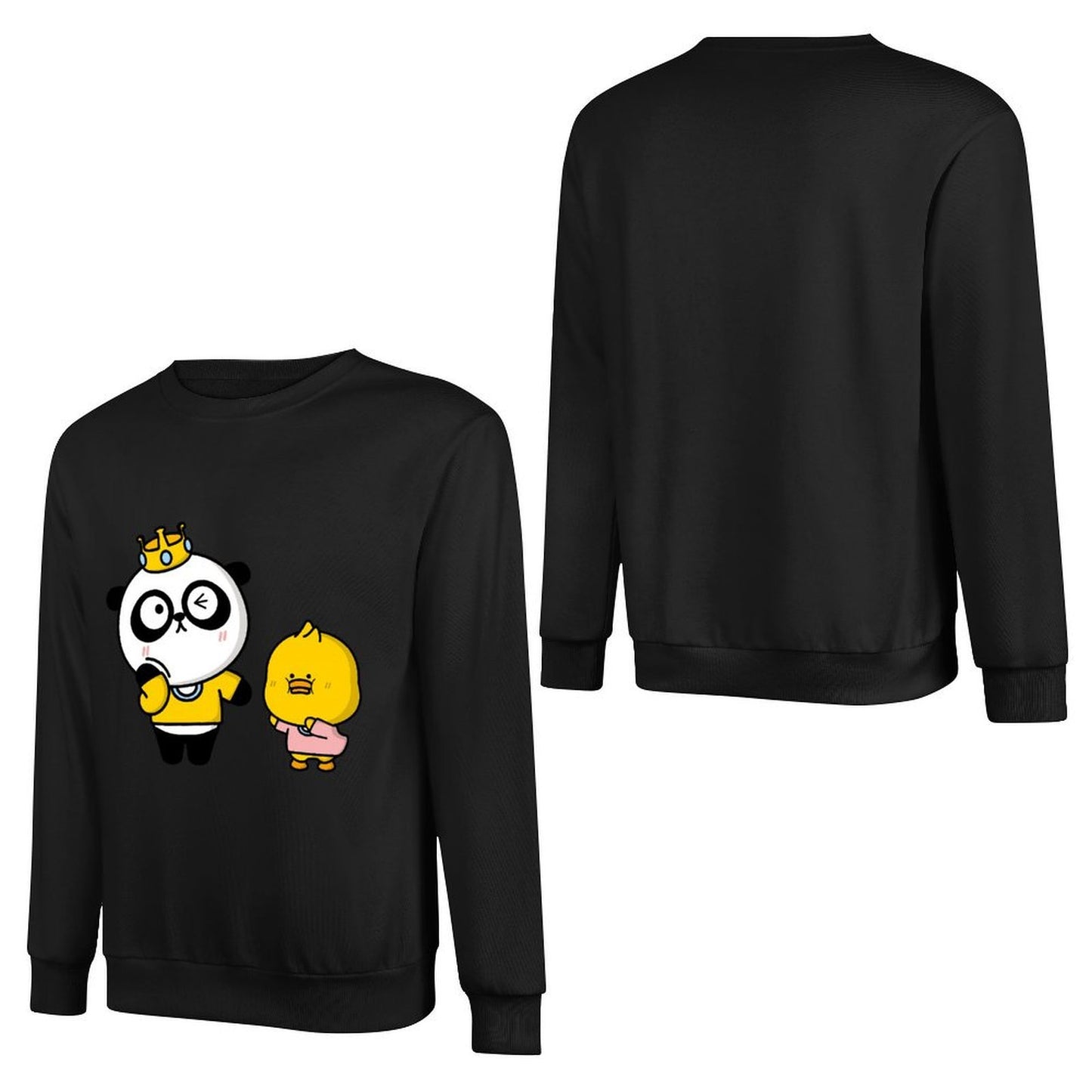 Front Patterned Long Sleeve TopCrewneck Smooth