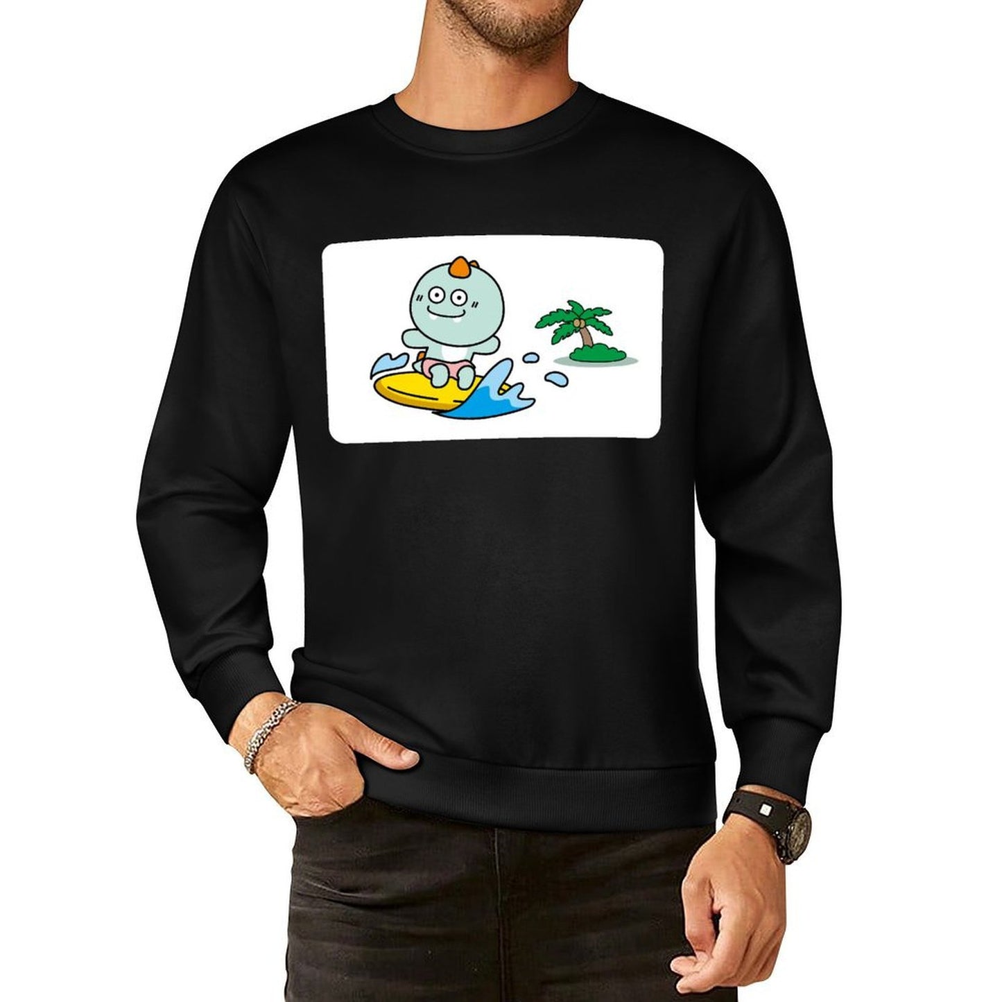 Front Patterned Long Sleeve TopSlim Fit Eco / Sustainable