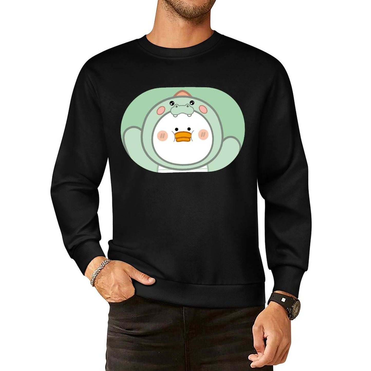 Front Patterned Long Sleeve TopLogo-Ready EverydayTee