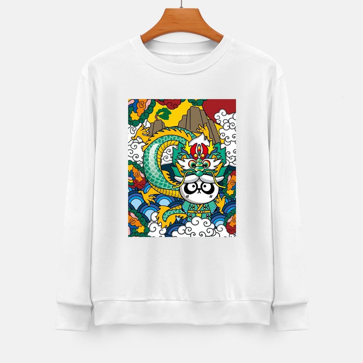 Front Patterned Long Sleeve TopCotton Softstyle