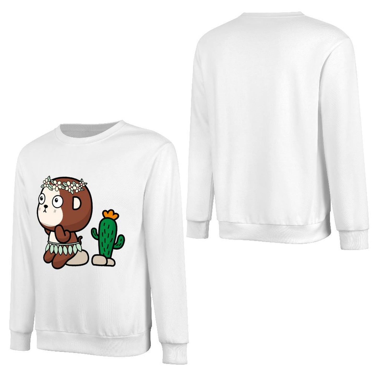 Front Patterned Long Sleeve TopSoft Batch-Printed