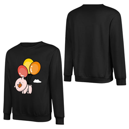 Front Patterned Long Sleeve TopBasicSeries Crewneck