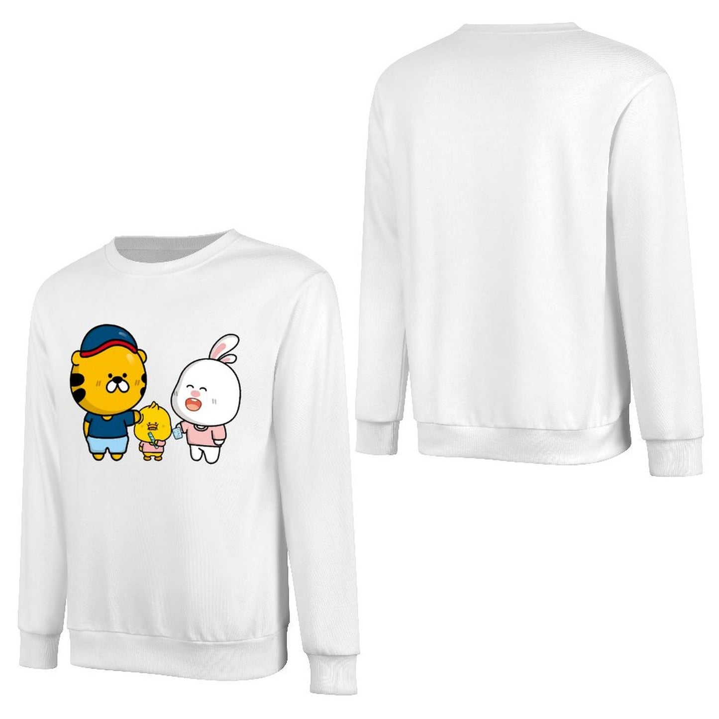 Front Patterned Long Sleeve TopOversized LooseFit