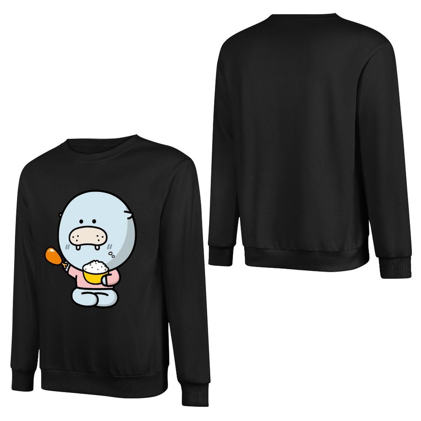 Front Patterned Long Sleeve TopRelaxed Fit Essential