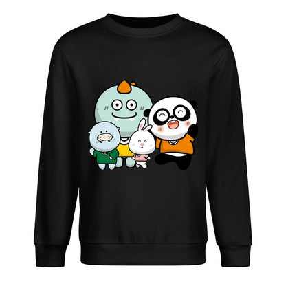 Front Patterned Long Sleeve TopCrewneck Sport