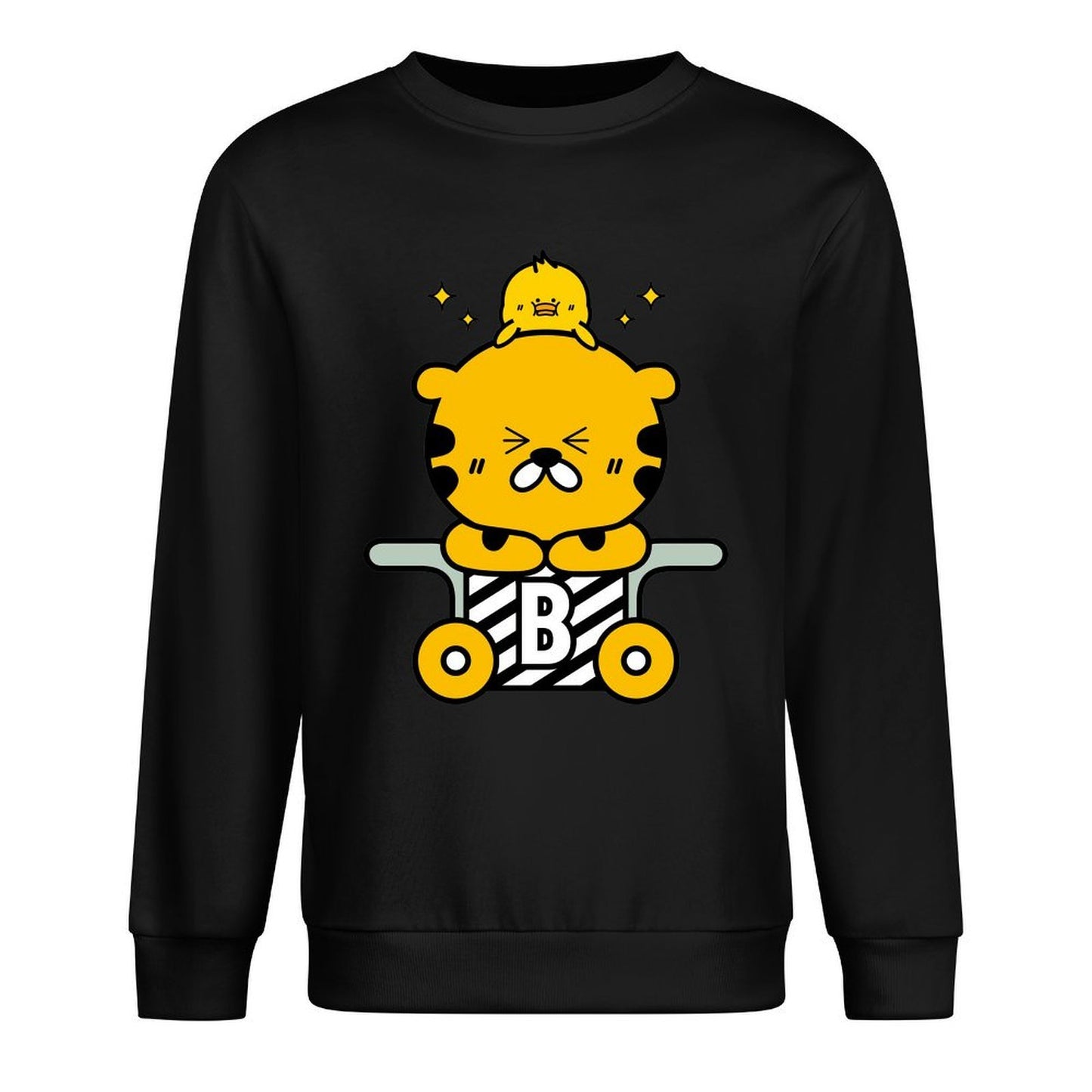 Front Patterned Long Sleeve TopCotton EasyWear