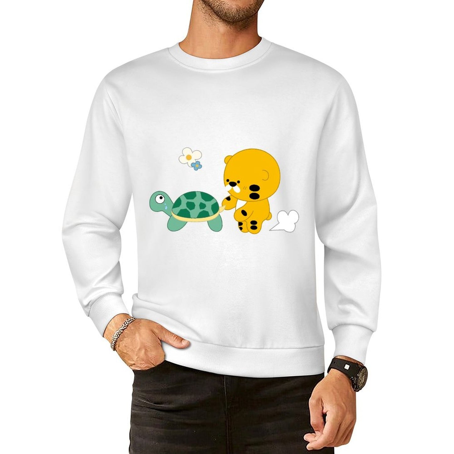 Front Patterned Long Sleeve TopWrinkle-Free High-Quality