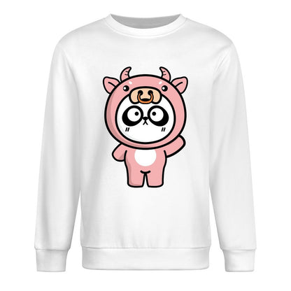 Front Patterned Long Sleeve TopVintage Crewneck