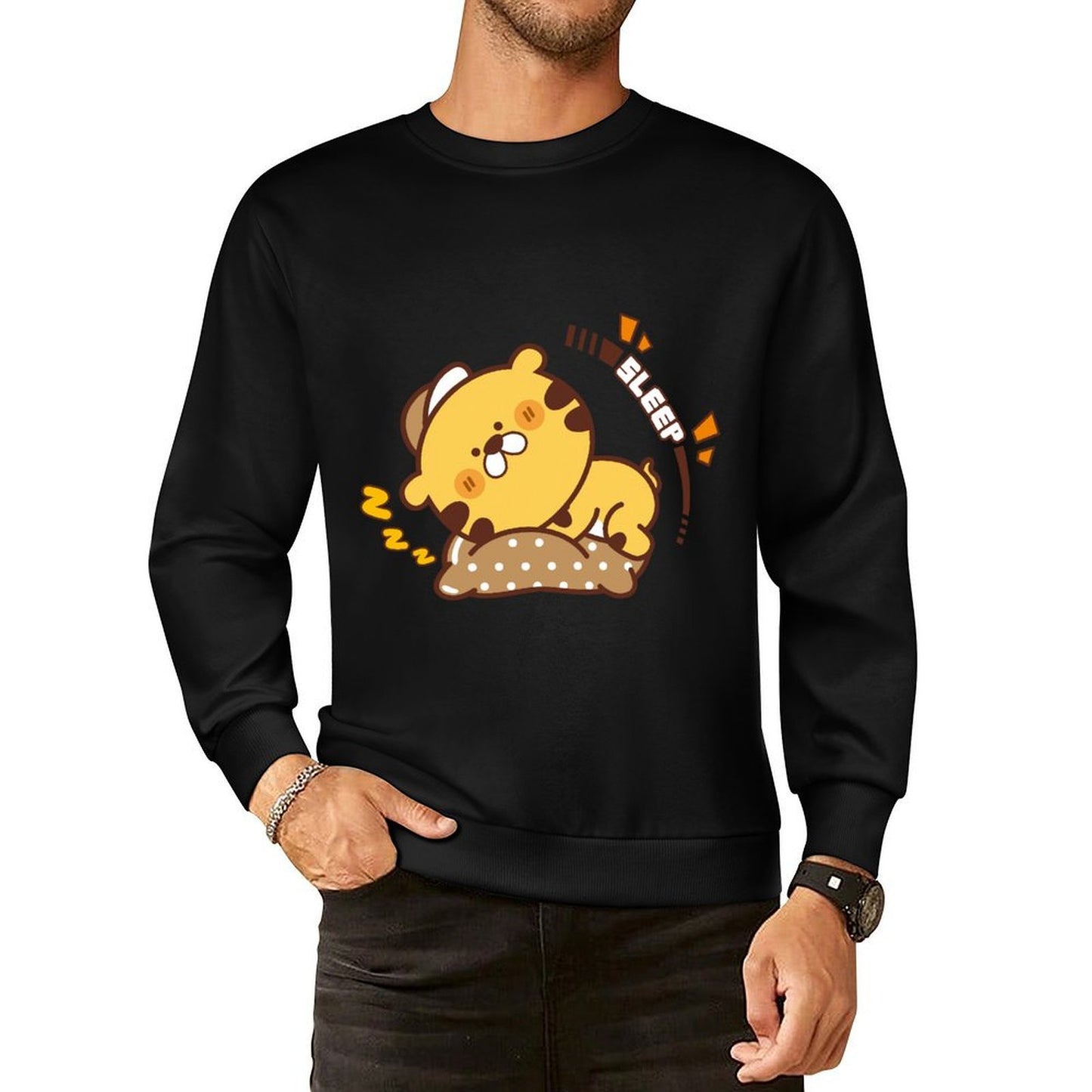 Front Patterned Long Sleeve TopComfortLine Breathable