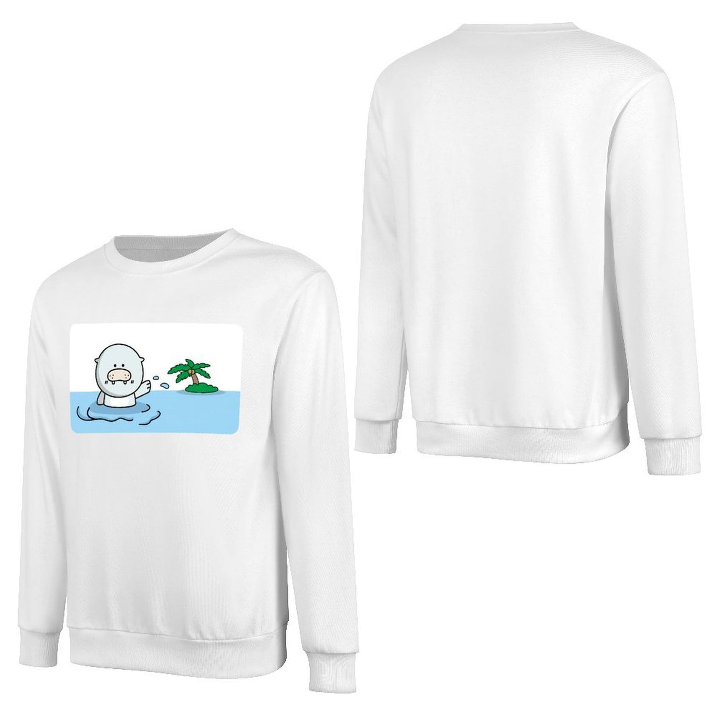 Front Patterned Long Sleeve TopCotton TimelessComfort