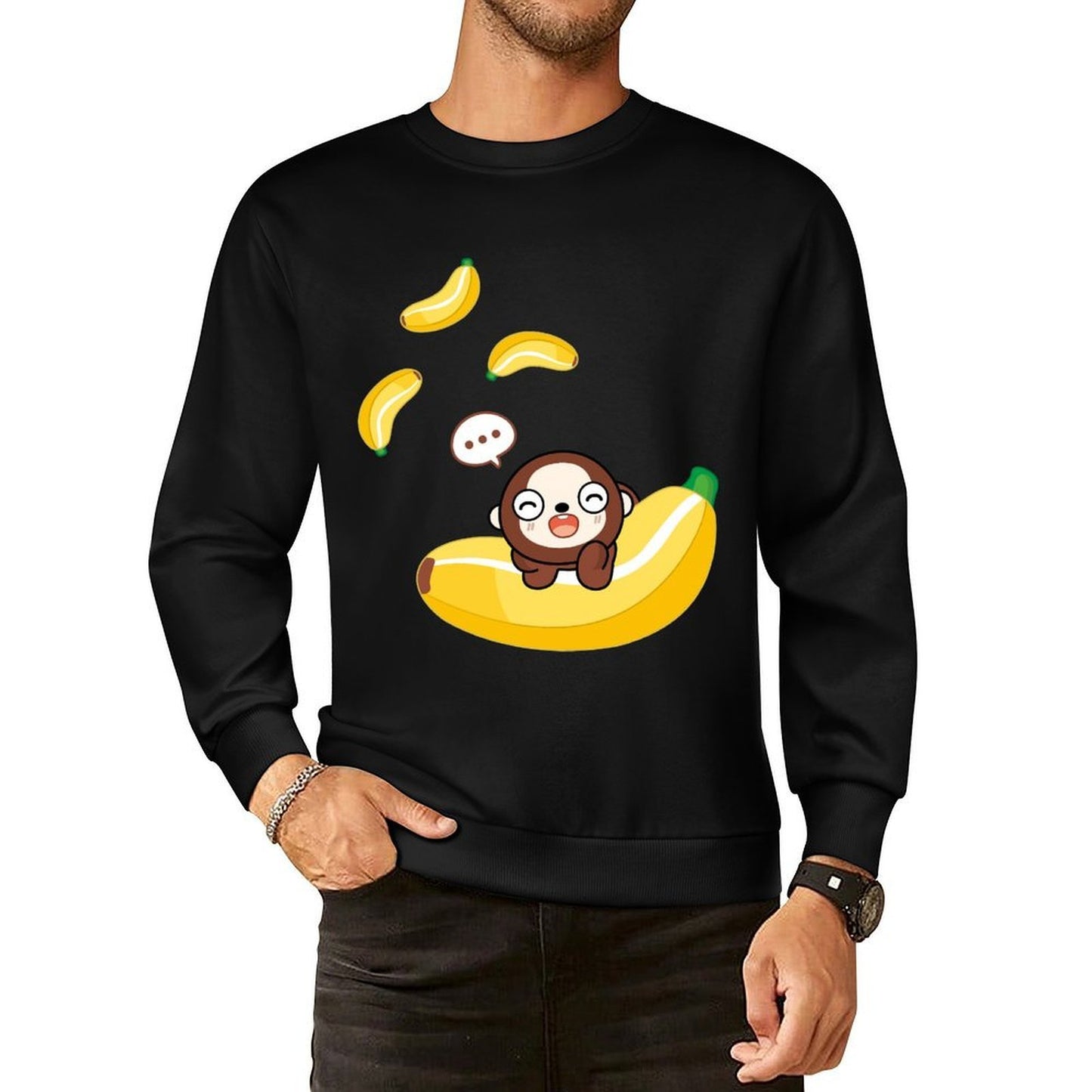 Front Patterned Long Sleeve TopOriginal Tear-Resistant