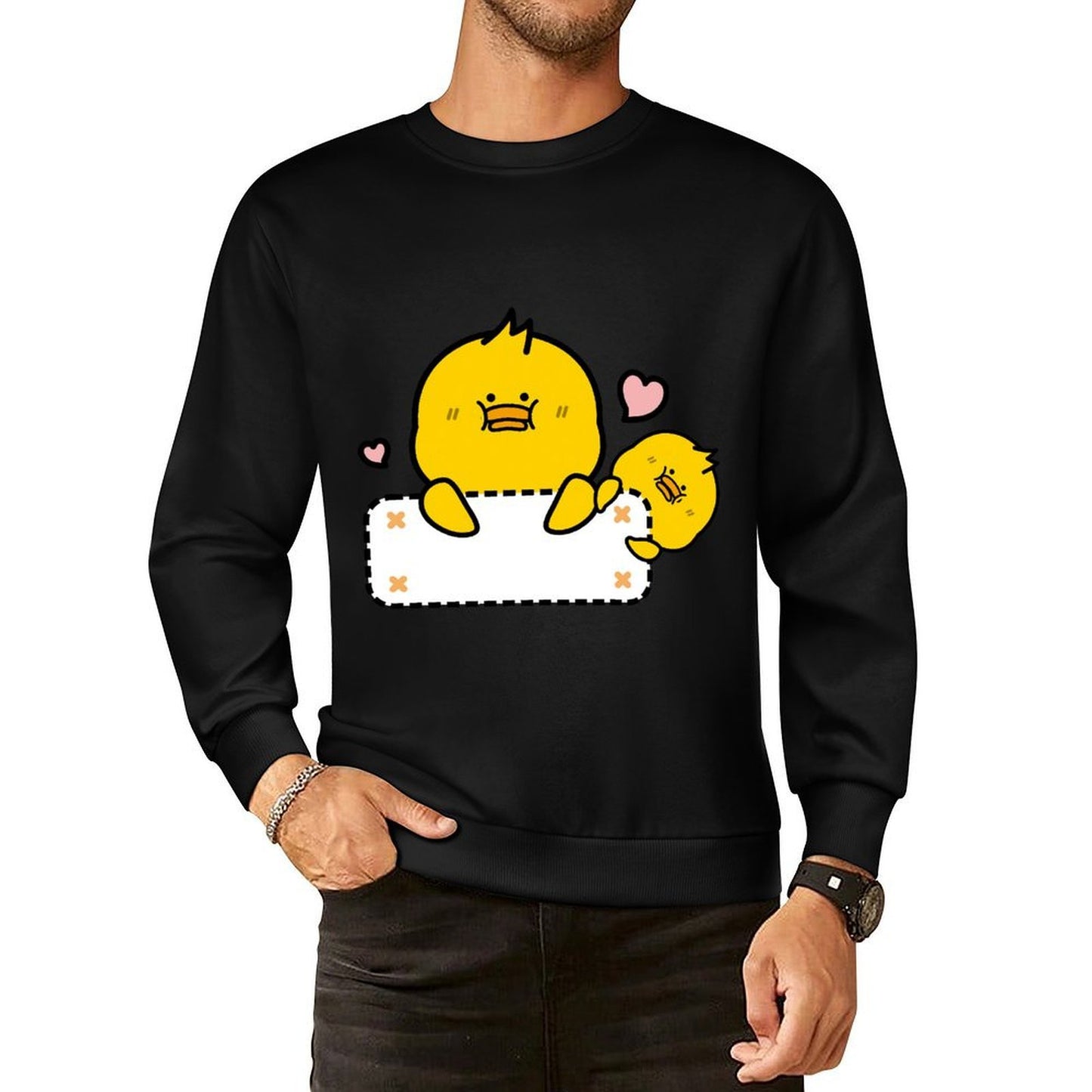 Front Patterned Long Sleeve TopColorfast Essential