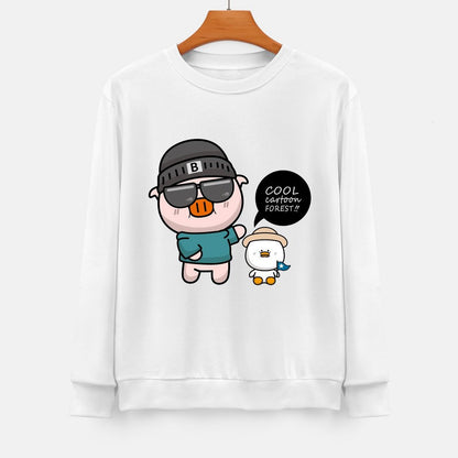 Front Patterned Long Sleeve TopMidweight Crisp Print