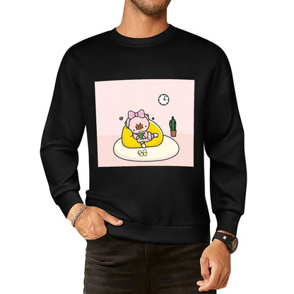 Front Patterned Long Sleeve TopPrinted Crew Neck