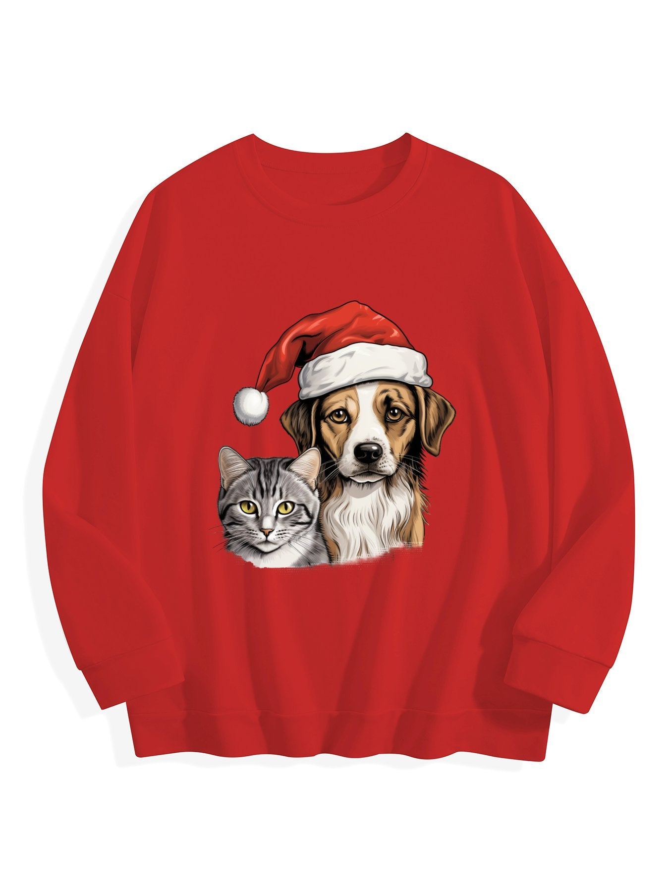 Customizable Christmas-themed long-sleeved Christmas Cat&Dog